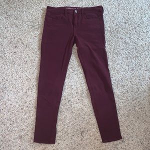 Maroon American Eagle Jeggings
